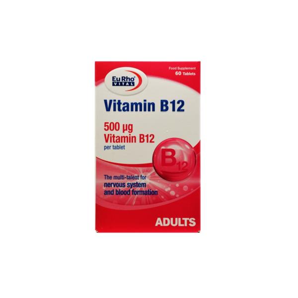 قرص ویتامین ب12-500 میکروگرم-  VIT B12- Eu Rho VITAL